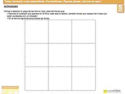 Las tres en raya. Matemáticas para niños