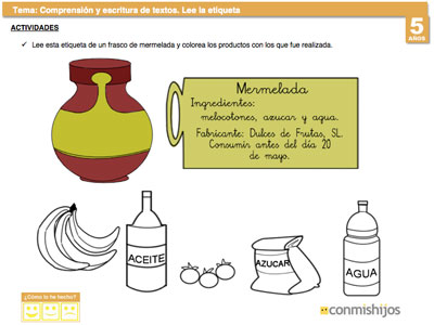 Ejercicio de lengua para niños de 5 años