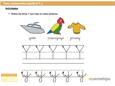 Aprender a escribir la letra Y