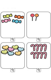 Ejercicio de matemáticas para niños. Número nueve