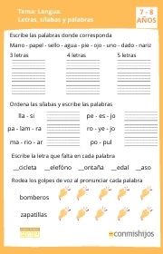 ejercicio de lectoescritura para segundo de primaria