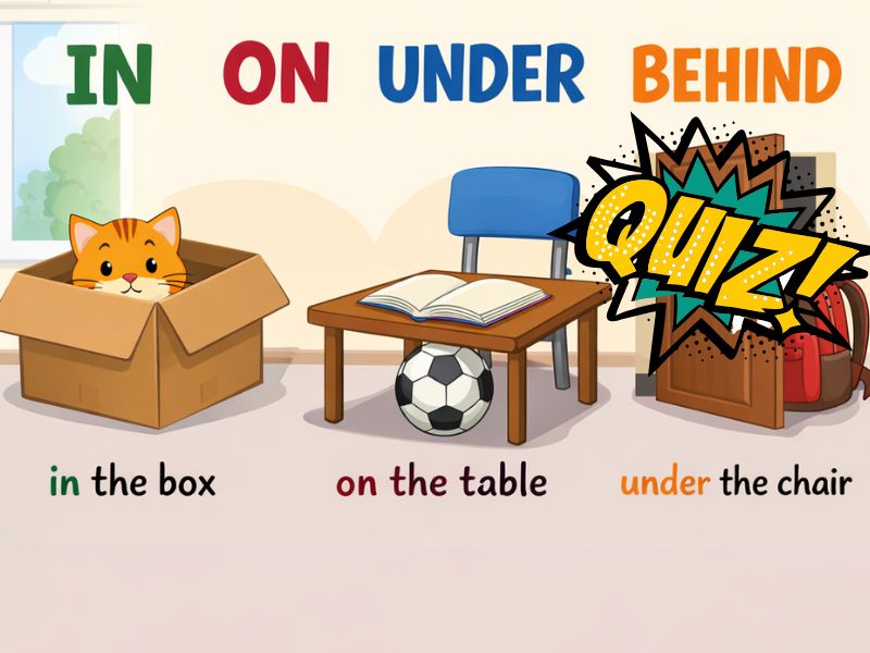 Quiz en inglés sobre las preposiciones de lugar Quiz en inglés sobre las preposiciones de lugar