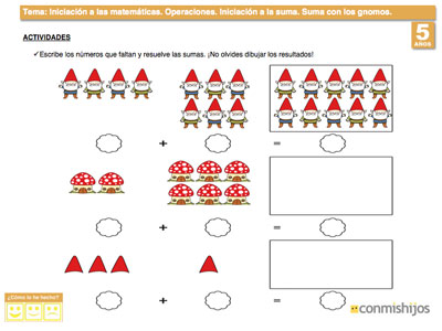 Ejercicio de matemáticas para resolver sumas