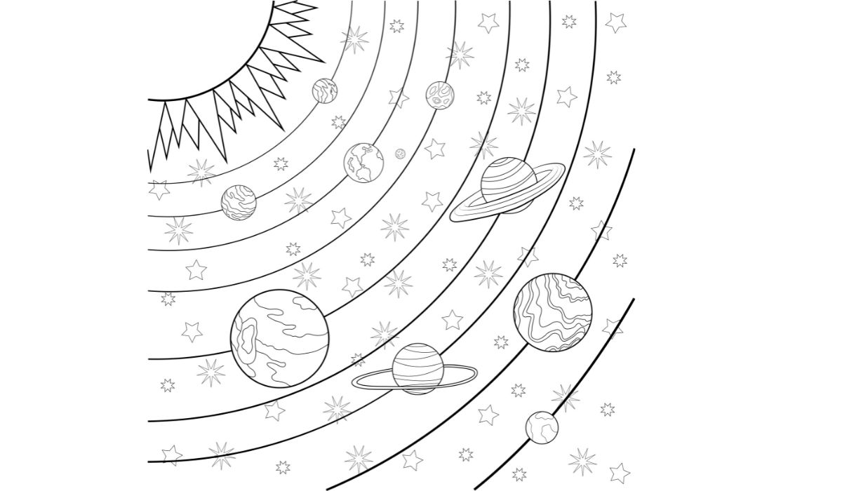 Dibujo del sistema solar para niños