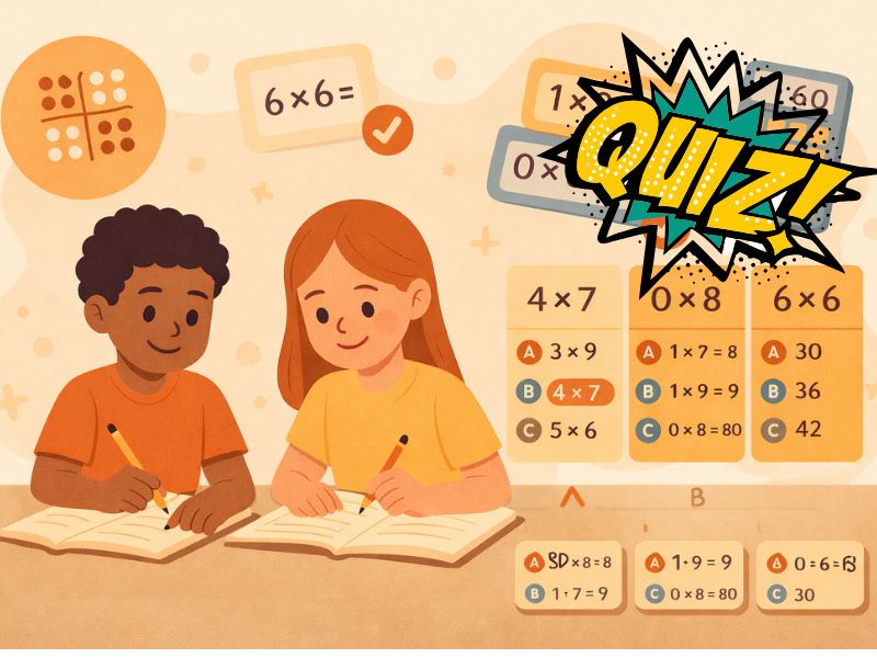Test de multiplicaciones para niños