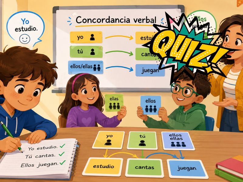 test para niños de concordancia verbal