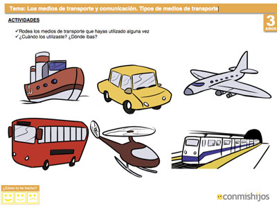 Conocer los distintos tipos de medios de transporte