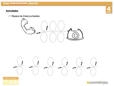 Ejercicio de grafomotricidad para niños de 4 años